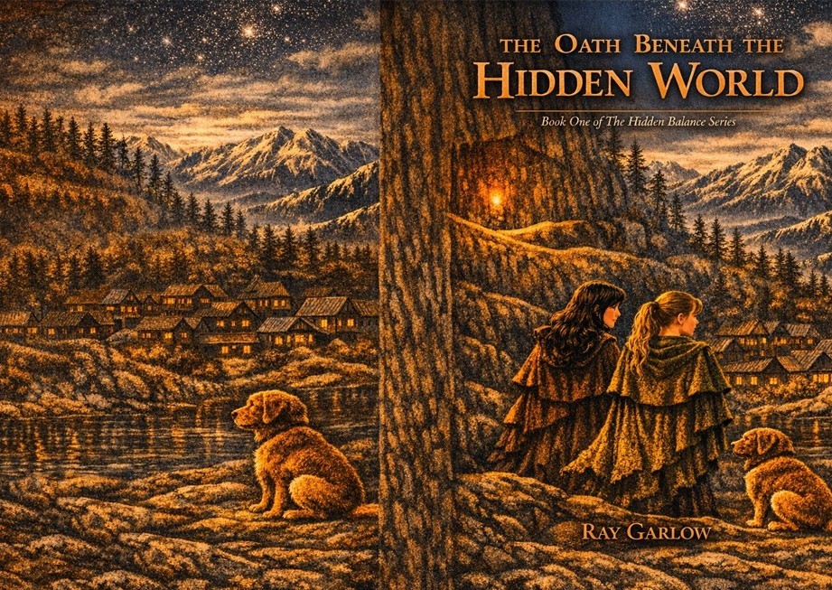 Paperback cover artwork for The Oath Beneath the Hidden World by Ray Garlow